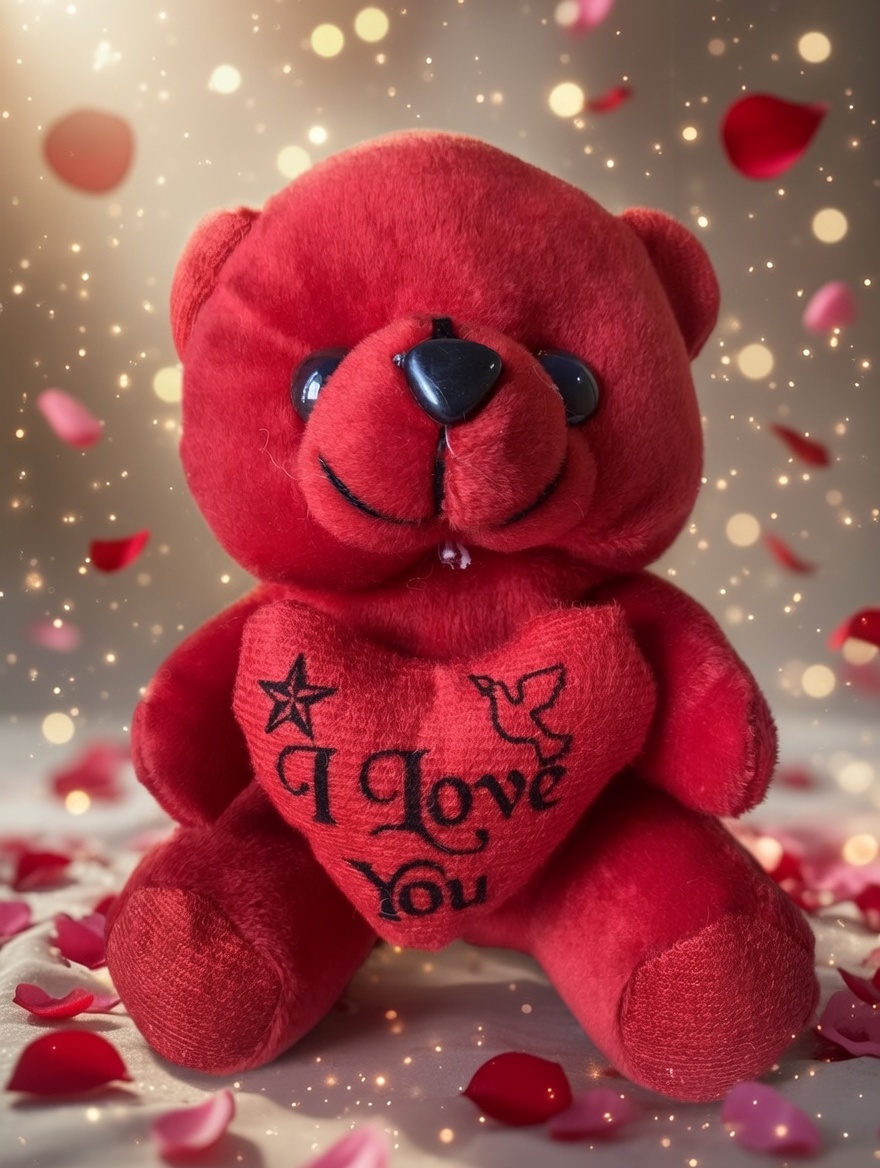 Red romance bear